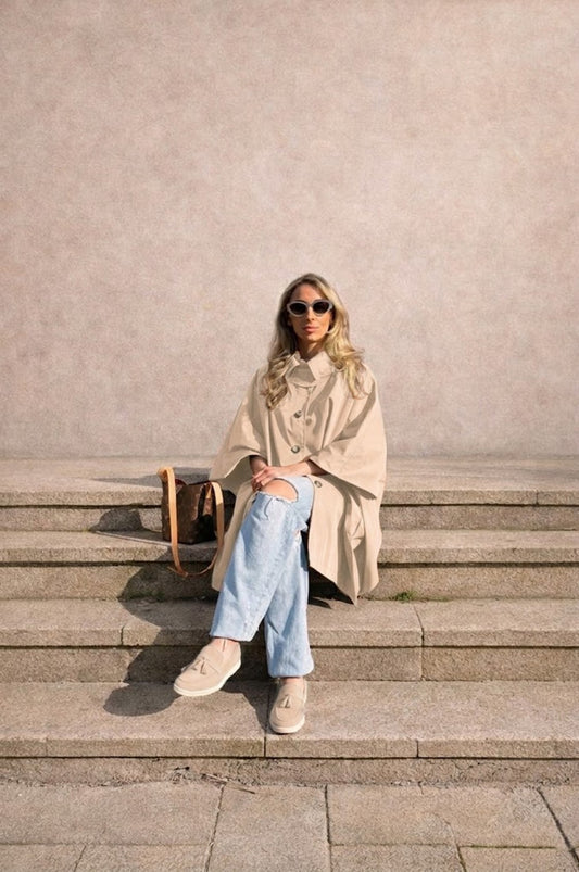 Oversized Cape Coat - Beige