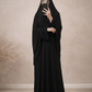 PREMIUM JERSEY KHIMAR ABAYA SET - BLACK