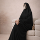 PREMIUM JERSEY KHIMAR ABAYA SET - BLACK