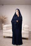 PREMIUM JERSEY KHIMAR ABAYA SET - BLAUW
