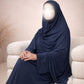 PREMIUM JERSEY KHIMAR ABAYA SET - BLAUW