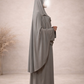 PREMIUM JERSEY KHIMAR ABAYA SET - TAUPE