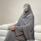 PREMIUM JERSEY KHIMAR ABAYA SET - GRIJS