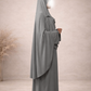 PREMIUM JERSEY KHIMAR ABAYA SET - GRIJS