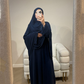 PREMIUM JERSEY KHIMAR ABAYA SET - BLAUW